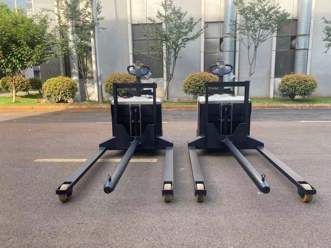 1 Ton Electric Pallet Stacker Truck with Inner Holes of String Pole Carts Forklifts for Paper Rolls